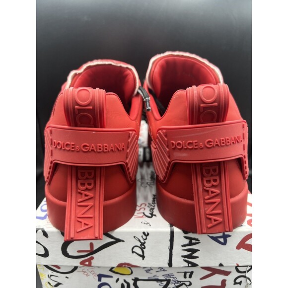 Dolce & Gabbana Portofino Calfskin Leather Red Sneakers EUR 45 / US 12 W/BOX main image 13